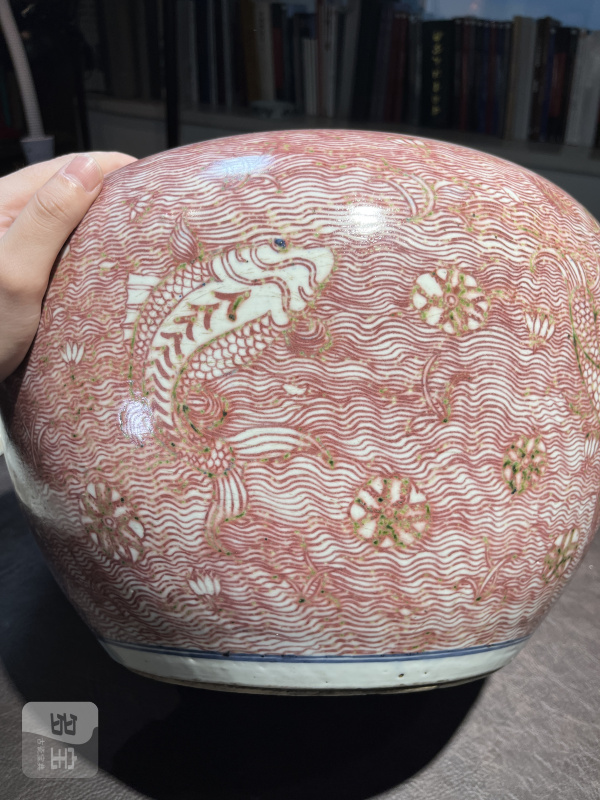 18世纪 青花釉里红鱼藻纹大缸 - 图24